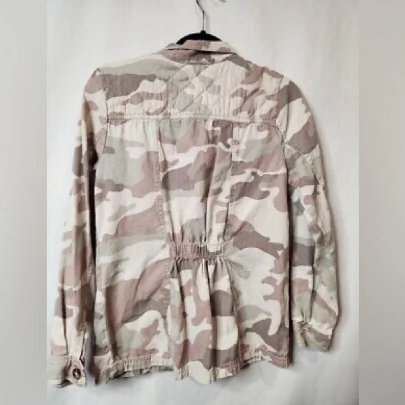Maurice’s Lightweight Yoked Utility Style Neutral Toned Camo Button Down Coat, S - Picture 4 of 8